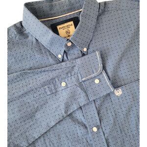 Panhandle Rough Stock Button Down Shirt Men's XL Blue Geometric Print Western